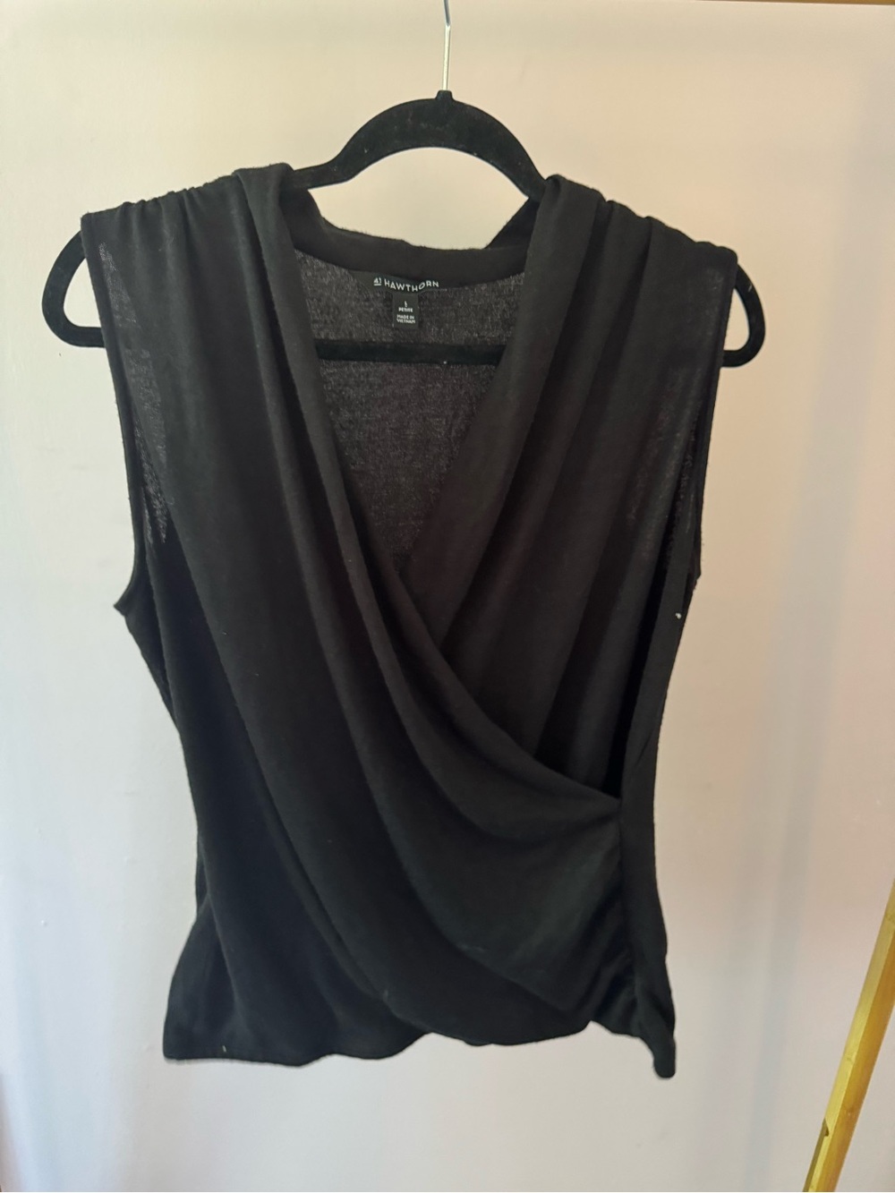 41 Hawthorn Black Sleeveless Drape Wrap Camisole